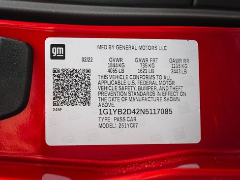 Used 2022 Chevrolet Corvette Stingray Preferred Cpe w/ Z51 Performance Package RWD image 33