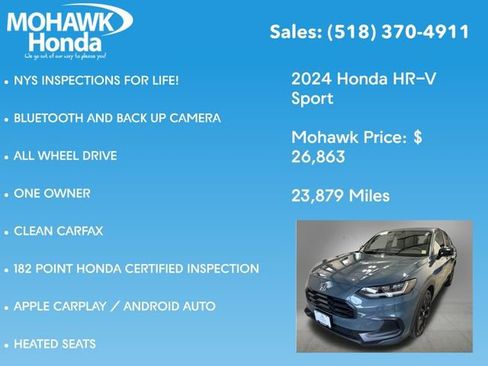 Certified 2024 Honda HR-V Sport image 8