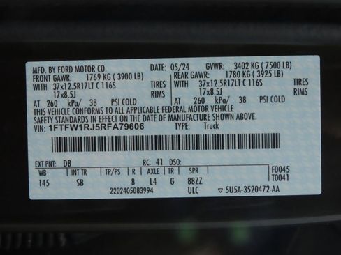 Used 2024 Ford F150 Raptor w/ Equipment Group 803A Raptor R image 36