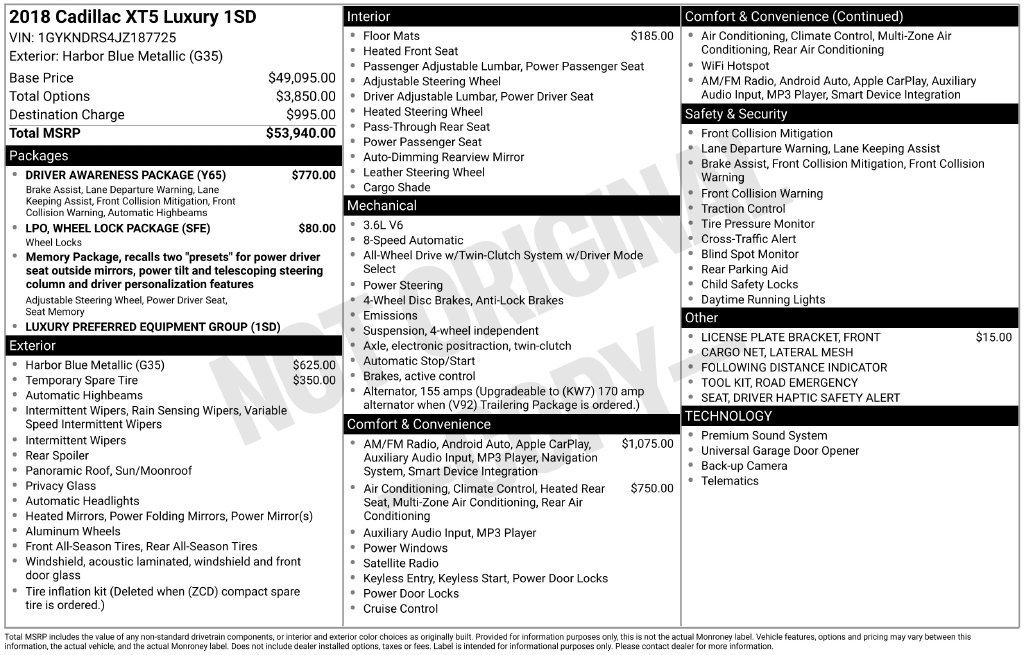 Certified 2018 Cadillac XT5 Luxury w/ Driver Awareness Package AWD/4WD image 11
