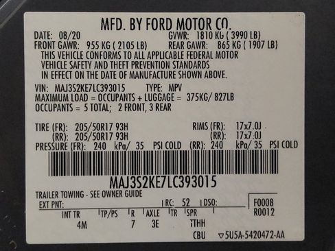 Used 2020 Ford EcoSport Titanium w/ Interior Protection Package FWD image 33