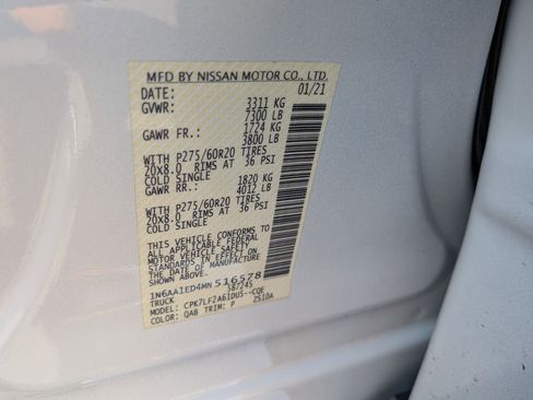 Used 2021 Nissan Titan Platinum Reserve w/ Moonroof Package image 32