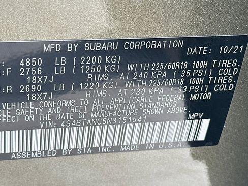 Used 2022 Subaru Outback Limited w/ Popular Package #2 image 31