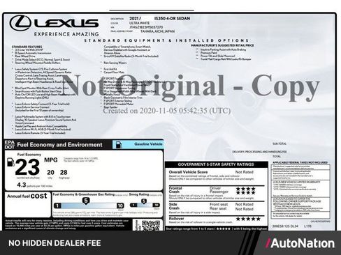 Used 2021 Lexus IS 350 F Sport w/ Accessory Package 2 RWD image 1