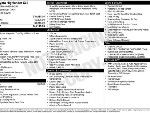 Used 2021 Toyota Highlander XLE image 14