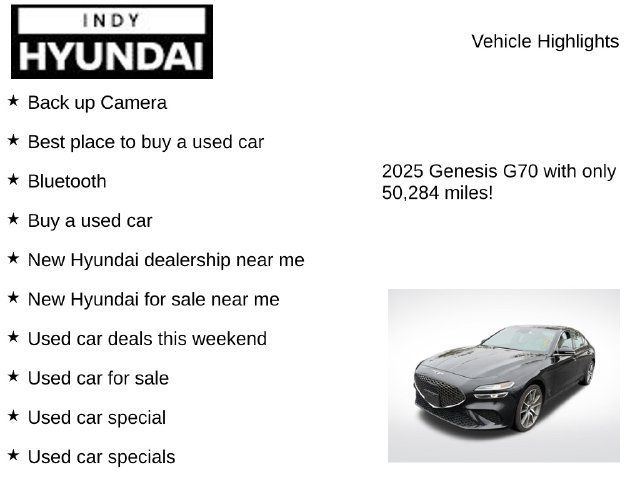 Used 2025 Genesis G70 2.5T AWD/4WD image 7