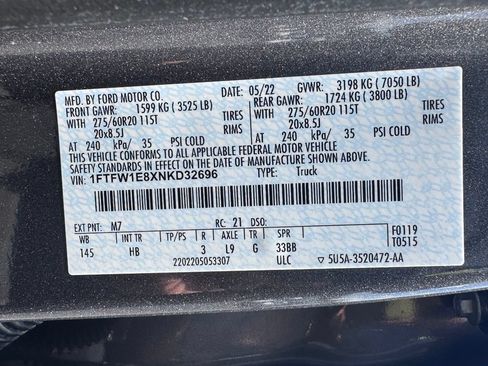 Used 2022 Ford F150 Lariat AWD/4WD image 50