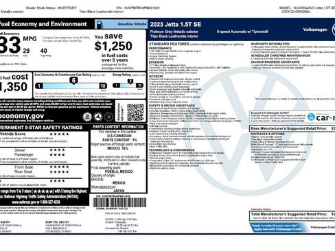 Used 2023 Volkswagen Jetta SE w/ Panoramic Sunroof Package image 4