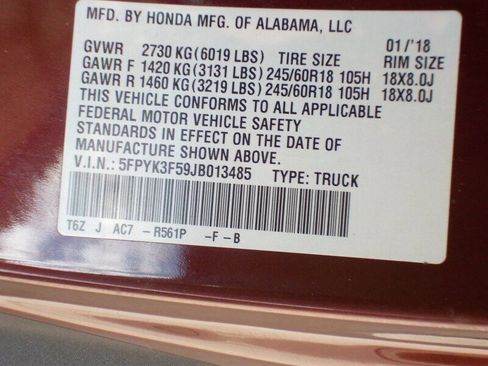 Used 2018 Honda Ridgeline RTL image 17