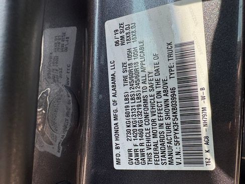 Used 2019 Honda Ridgeline RTL image 24