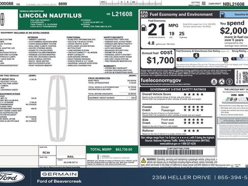 Used 2022 Lincoln Nautilus Reserve w/ Equipment Group 201A image 32