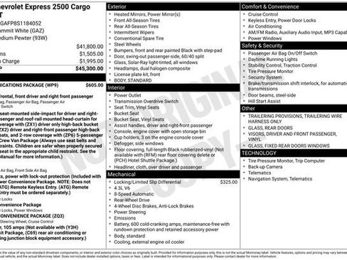 New 2025 Chevrolet Express 2500 Work Van w/ Communications Package image 26