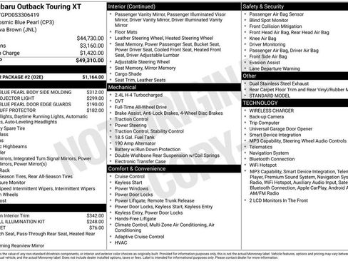 Used 2025 Subaru Outback Touring XT w/ Popular Package #2 AWD/4WD image 3