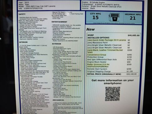 Used 2015 RAM 1500 Laramie w/ Convenience Group image 20