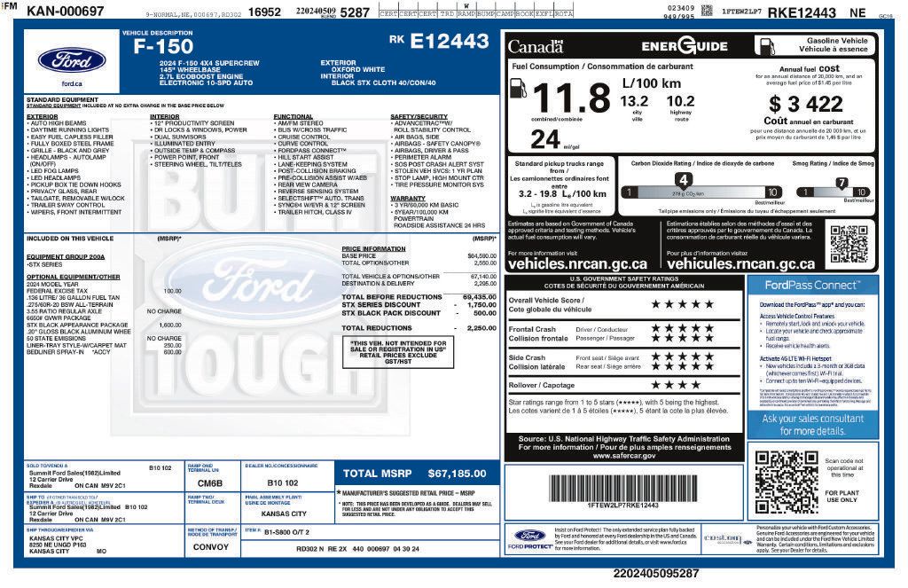 Used 2024 Ford F150 STX w/ STX Black Appearance Package AWD/4WD image 5