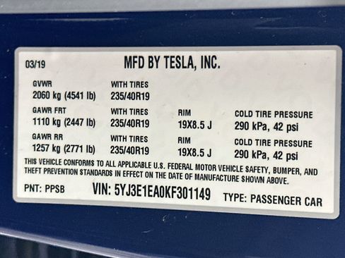 Used 2019 Tesla Model 3 Standard Range Plus RWD image 12