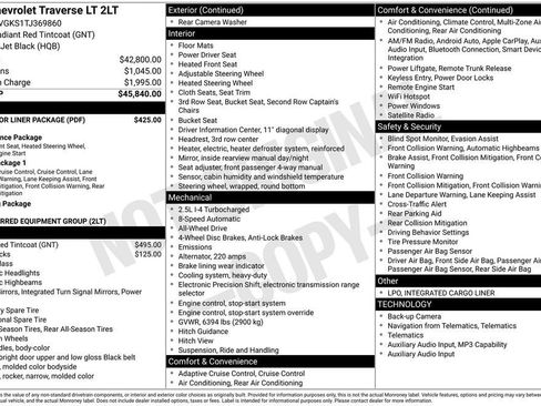 New 2026 Chevrolet Traverse LT w/ LPO, Floor Liner Package AWD/4WD image 11