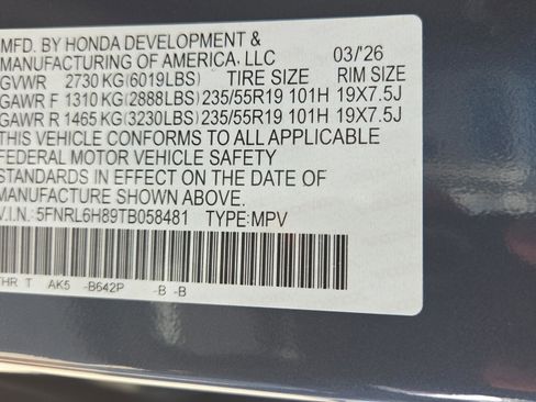 New 2026 Honda Odyssey Touring image 26
