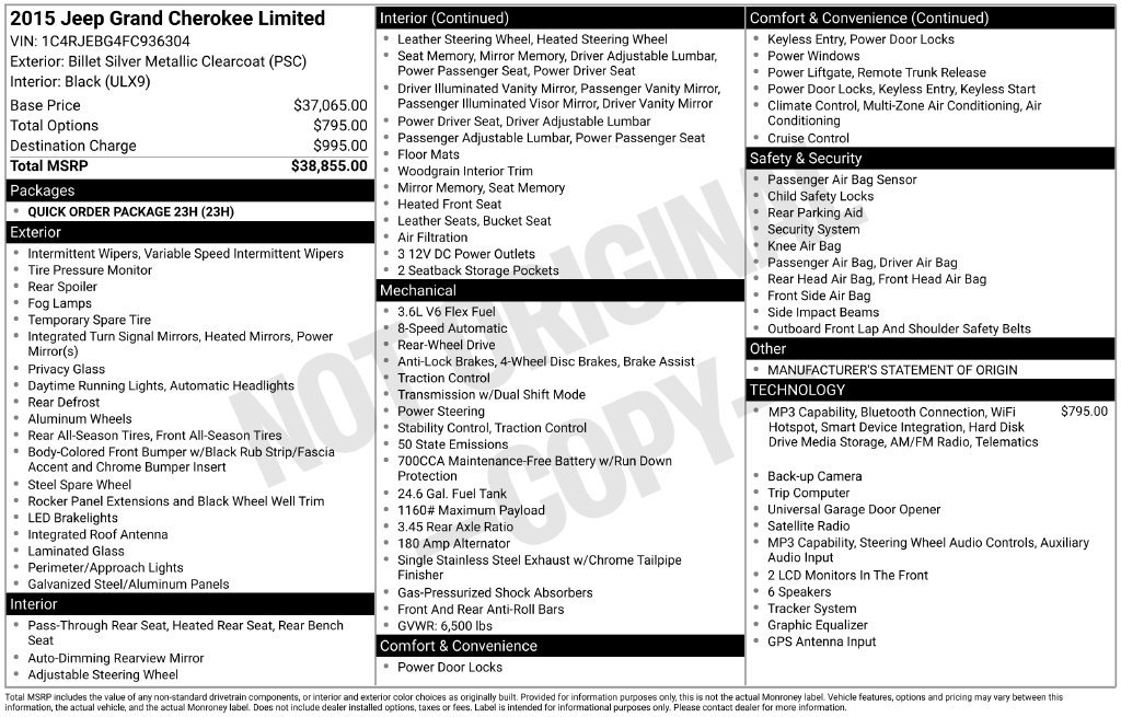 Used 2015 Jeep Grand Cherokee Limited RWD image 3