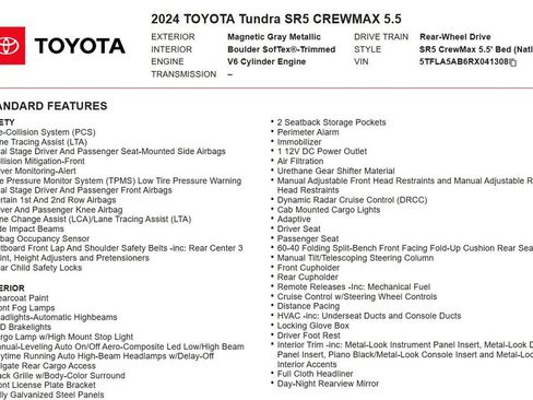 Used 2024 Toyota Tundra SR5 w/ SR5 Premium Package RWD image 15