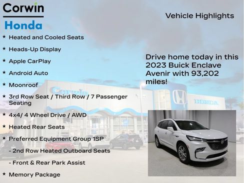 Used 2023 Buick Enclave Avenir w/ Avenir Technology Package AWD/4WD image 7