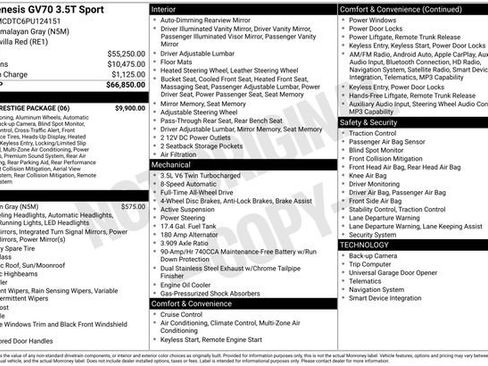 Used 2023 Genesis GV70 3.5T Sport w/ Sport Prestige Package image 10