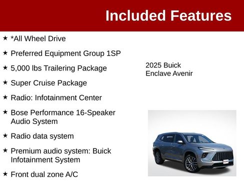 Used 2025 Buick Enclave Avenir w/ Super Cruise Package AWD/4WD image 3