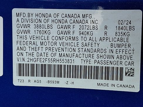 Certified 2024 Honda Civic Sport image 28