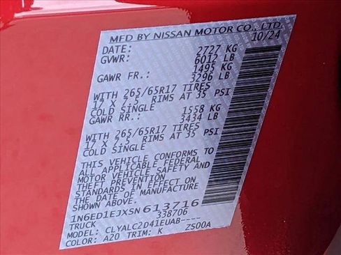 Used 2025 Nissan Frontier SV w/ SV Convenience Package image 16