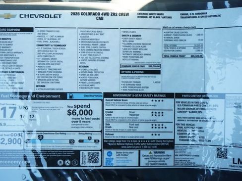 New 2026 Chevrolet Colorado ZR2 w/ Technology Package AWD/4WD image 45