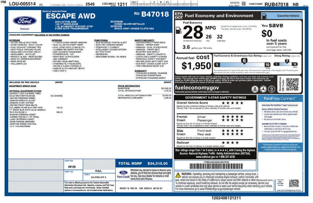 Used 2024 Ford Escape Active w/ Tech Pack #1 AWD/4WD image 7