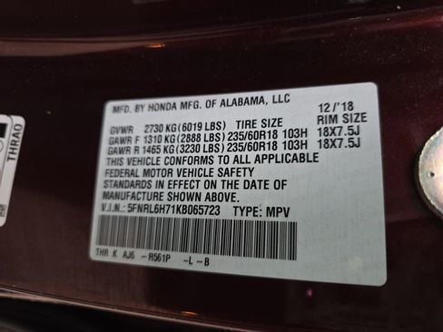 Certified 2019 Honda Odyssey EX-L image 26