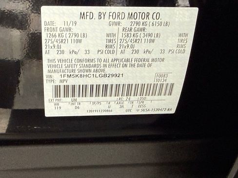 Used 2020 Ford Explorer Platinum w/ Premium Technology Package image 48