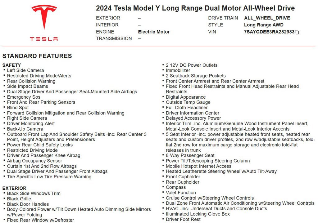 Used 2024 Tesla Model Y Long Range AWD/4WD image 20