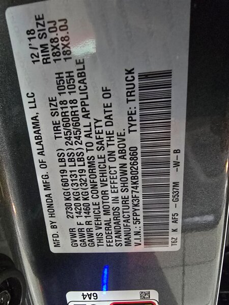 Used 2019 Honda Ridgeline RTL-E image 19