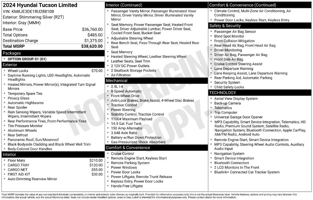 Used 2024 Hyundai Tucson Limited FWD image 33