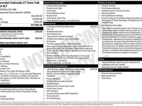 Used 2018 Chevrolet Colorado LT w/ LT Convenience Package AWD/4WD image 34