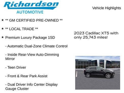 Used 2023 Cadillac XT5 Premium Luxury w/ LPO, Floor Liner Package image 12
