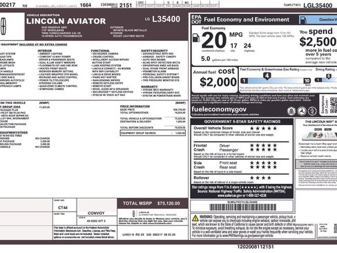 Used 2020 Lincoln Aviator Reserve w/ Equipment Group 202A AWD/4WD image 30