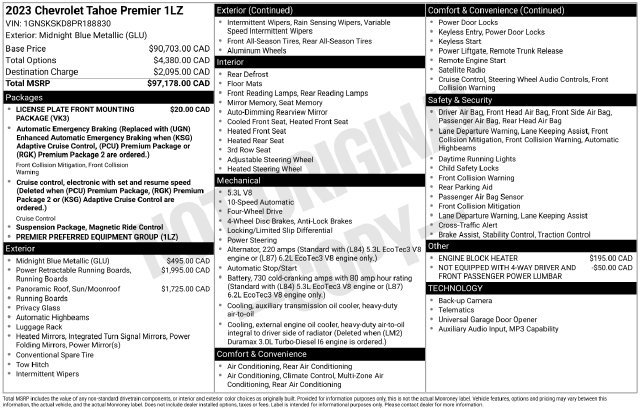 Used 2023 Chevrolet Tahoe Premier AWD/4WD image 62