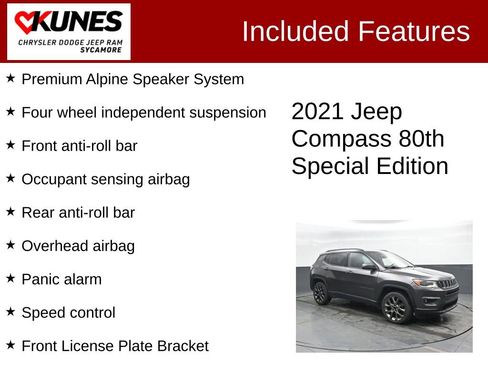 Used 2021 Jeep Compass 80th Special Edition w/ Sun and Sound Group image 3