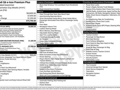 Certified 2025 Audi Q6 e-tron Premium Plus w/ Premium Plus image 34