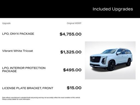 New 2026 Cadillac Escalade Platinum Sport w/ LPO, ONYX Package AWD/4WD image 3