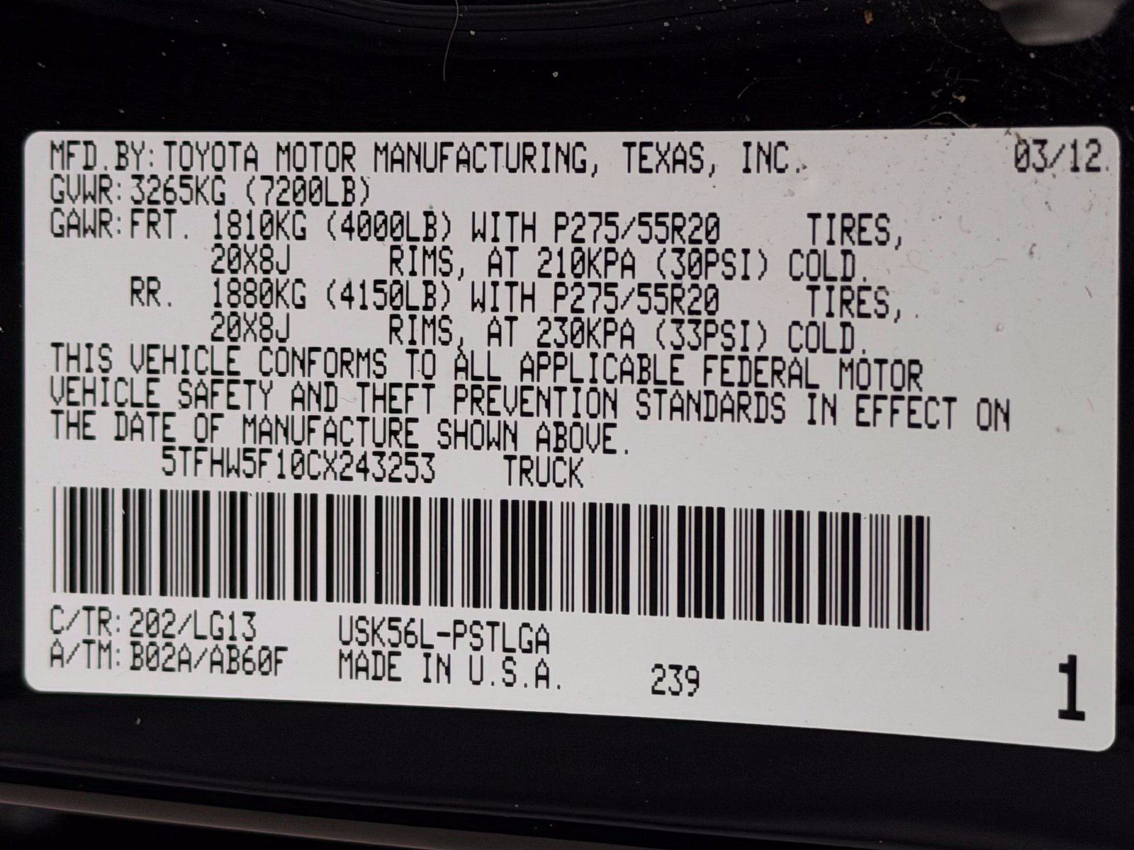Used 2012 Toyota Tundra Limited w/ Platinum Pkg AWD/4WD image 49