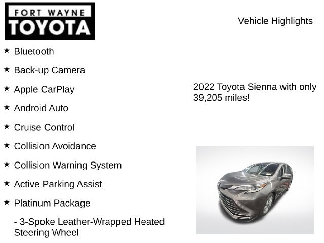 Used 2022 Toyota Sienna Platinum FWD image 8