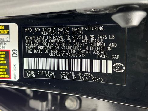 Certified 2024 Lexus ES 300h F Sport w/ Accessory Package (Z2) FWD image 33
