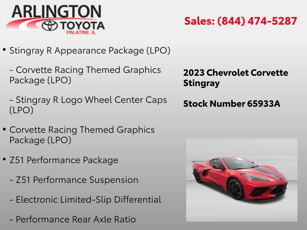 Used 2023 Chevrolet Corvette Stingray Premium Cpe w/ Z51 Performance Package RWD image 2