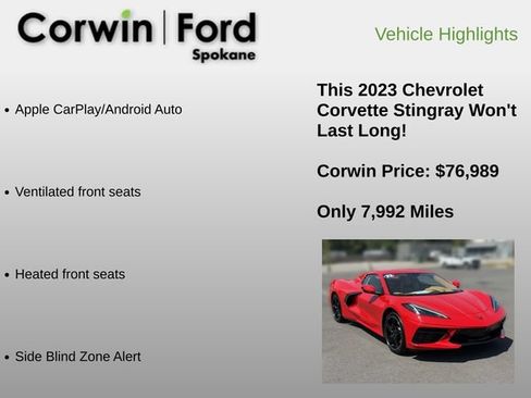 Used 2023 Chevrolet Corvette Stingray Premium Conv w/ 3LT RWD image 12