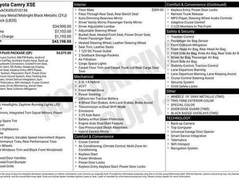 Used 2025 Toyota Camry XSE w/ Premium Plus Package image 29