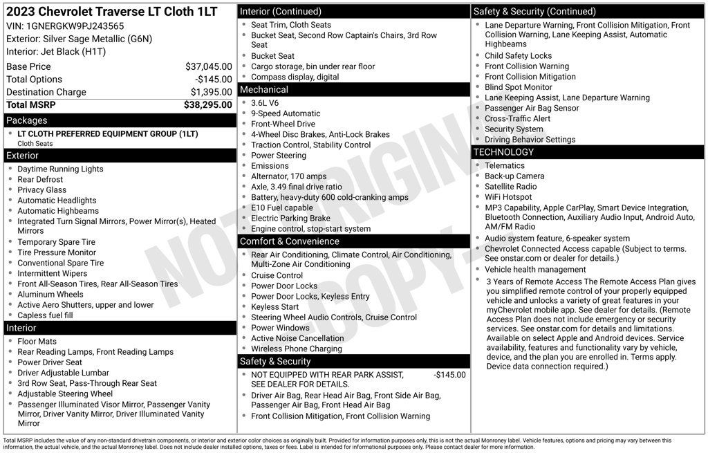Used 2023 Chevrolet Traverse LT FWD image 35